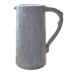Elios Ceramiche Artistiche Italy Rustic Faux Bois Wood Grain Ceramic Pitcher Art